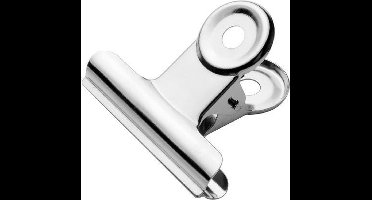 Westcott bulldog klem - 40,3x10mm - metaal - zilver - 10 stuks - papierklem - AC-E10902