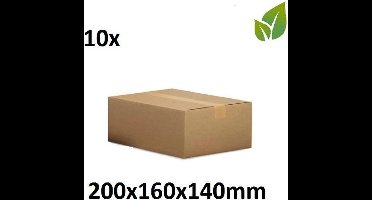 Gerecycled - 10 stuks - Verzenddoos - 200 x 160 x 140 mm - bruin