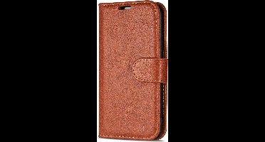 Hoesje Geschikt voor Samsung Galaxy S21/book case met pasjeshouder hoge kwaliteit Bruin