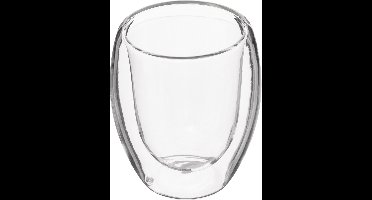 Secret de gourmet Set van 2 Dubbelglazige transparante glazen mokken - 10cl - Koffieglazen