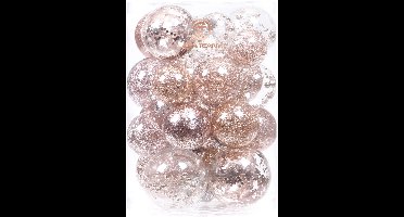 Boraboi® Set van 25 onbreekbare transparante kerstballen met sprankelende decoraties