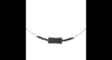 Glamour - Halsketting - Handgemaakte Ketting - Edelstaal - Gun Metal - Barrel - 44 cm.