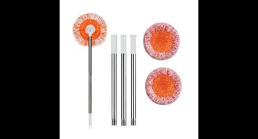 Home & Marker - Microvezel Dweil 360° Draaibaar - Telescopisch Verstelbaar - Ronde Vloerwisser - 73-115cm - CORALMOPCLO