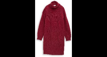 Tom Tailor - Losvallende gebreide jurk - Maat 46 - rumba red melange