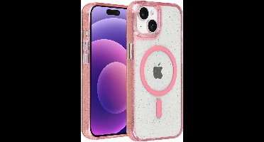 TUNIQ telefoonhoesje voor Apple iPhone 15 - MagSafe met glitter - Roze