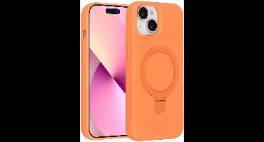TUNIQ telefoonhoesje voor Apple iPhone 15 - MagSafe met ringstand - Oranje