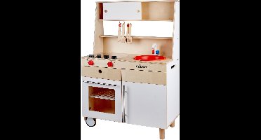Educo Houten Keukenblok - Kinderkeuken speelgoed - Inclusief accessoires