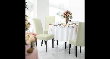 Stoelhoes - Stoelhoezen Afneembare Wasbare Eetkamerstoelhoezen Stoelbekleding voor Bruiloft,Party,Huis,Eetkamer,Hotel- Set van 6 - Ivoor -55D x 51B x 65H centimeter