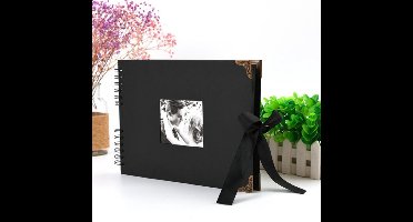 GELLDG DIY Fotoalbum - 29 x 21,5 cm - 80 zwarte pagina's - Geschikt voor 160 foto's - Grote scrapbook - Perfect geschikt voor jubilea en Valentijnsdag - Hoekbeschermingsontwerp