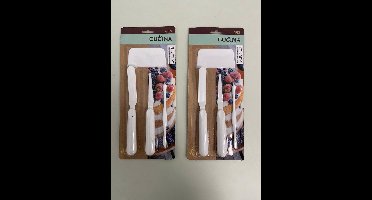 La Cucina bak/spatel set voor decoreren en bakken - set van 2 stuks (wit)