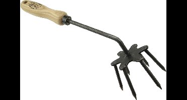 De Wit 3-tands tuinwoeler met essen handvat | 14 cm
