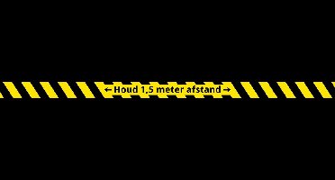 Vloerstickers Houd 1,5 meter afstand - Corona - 1500 x 75 mm - 15 stuks
