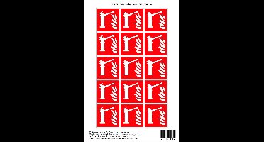 Pictogram sticker F015 - Waterkanon - 50x50mm - 15 stickers op 1 vel