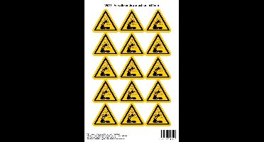 Pictogram sticker W041 - Verstikkende atmosfeer - Δ50mm - 15 stickers op 1 vel