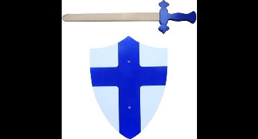 Simply for Kids Houten Zwaard en Schild Blauw