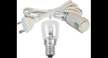 E14 Fitting+Kabel+Lampje (o.a. voor Zoutlamp) - Inc Aan/Uit Schakelaar