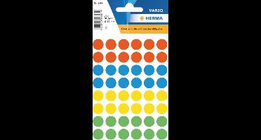 HERMA 1851 UNIVERSELE ETIKETTEN Ø12MM ASSORTI KLEUREN