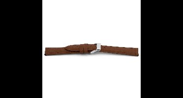 Horlogeband F349Z Croco Bruin Zilver 18x16 mm