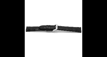 Horlogeband F148Z Croco Zwart Zilver 18x16 mm