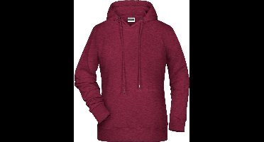 James and Nicholson Dames/dames Raglan Sleeved Hoodie (Bourgondië Melange)
