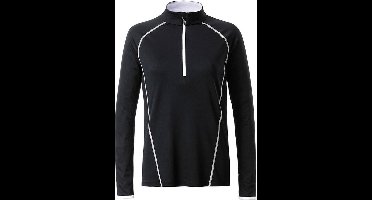 James and Nicholson Dames/dames Sport Top met lange mouwen (Zwart/Wit)