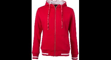 James and Nicholson Dames/dames Club Sweat Jacket (Rood/Wit)