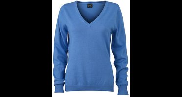 James and Nicholson Vrouwen/dames V-hals pullover (Gletsjer blauw)