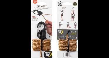 Nite Ize CamJam XT Aluminium Koord Opspanner met Coyote Paracord van 3 meter