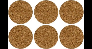 Cosy & Trendy - Kurk Glasonderzetter - CADEAU tip - Ø9,5x(H)0,3cm - Set à 6