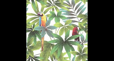Dutch Wallcoverings schuimvinyl papegaai - wit
