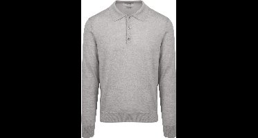 King Essentials The Robert Long Sleeve Poloshirt Merino Grijs - Maat S - Heren - Pullovers