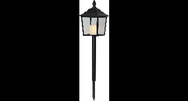 Star Trading Vlam Lantaarn, graflantaarn, metaal, zwart, LED, timer, warm wit, voor buiten, 52 cm