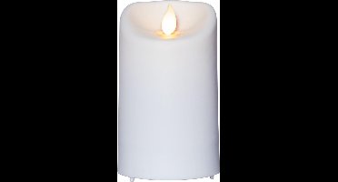 Star Trading kaars M-Twinkle, zuilkaars, wit, LED, timer, geel, buiten, binnen, 12,5 cm