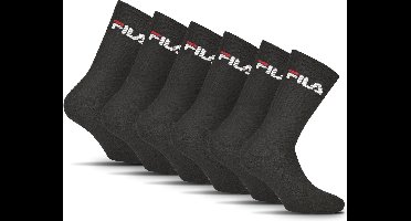 FILA - Crew Sportsokken | 6-Pack | Sports Socks | Maat 43/46 - Zwart