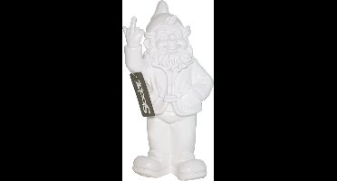 Fuck You Kabouter met opgestoken middelvinger (33CM) Wit