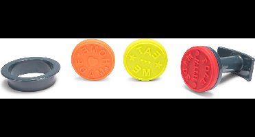 Patisse Koekjesstempel 5 Cm Siliconen Rood/oranje/geel 5-delig
