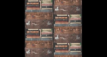 Dutch Wallcoverings vliesbehang koffers - bruin