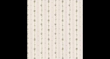 Dollhouse 3 Josifa streep paars  behang (vlakvinyl, creme)
