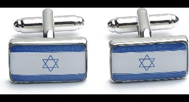 Manchetknopen - Israelische Vlag Blauw Wit