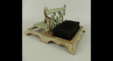MadDeco - schoenschraper met borstel - groen - gietijzer