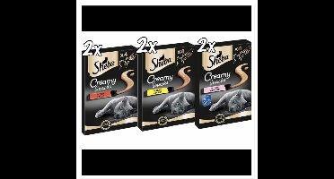 Sheba creamy snacks mix ( 2x kip, zalm en rund)