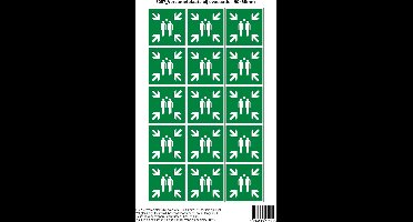 Pictogram sticker E007 Verzamelplaats bij evacuatie - 50x50mm 15 stickers op 1 vel