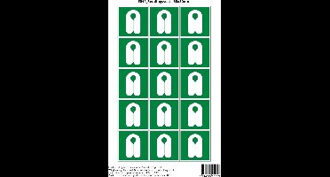 Pictogram sticker E044 Reddingsvest - 50x50mm 15 stickers op 1 vel