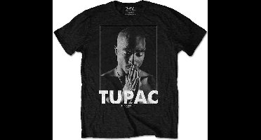 Tupac - Praying Heren T-shirt - S - Zwart