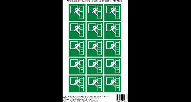 Pictogram sticker E016B Noodvenster met vluchtladder rechts - 50x50mm 15 stickers op 1 vel