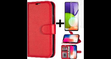 Hoesje Geschikt voor Samsung Galaxy A73 5G hoesje/Book case/Portemonnee Book case kaarthouder en magneetflipje/kleur Rood