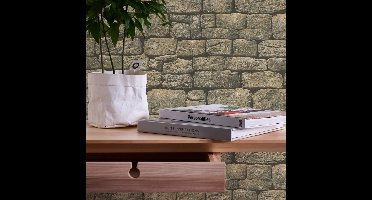 Natuursteen behang grijs taupe 20648003