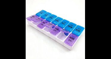 Medicijnendoosje - Pillendoos - 7 Dagen met 14 compartimenten - Medicatie Organizer - Met stevige sluiting