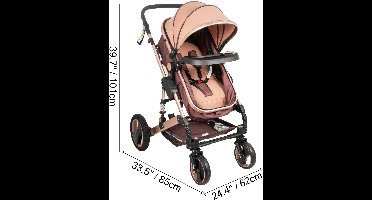Buggy - Buggy Inklapbaar - Buggy's - Goud Kleur - Kinderwagen - Kinderbuggy - 3 In 1 - Opvouwbaar - Kinderwagen 3 In 1 - Kinderwagens - Kinderwagens & Buggy's