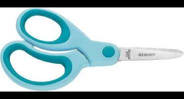Westcott schaar - Kids - 13cm - soft grip - spitse punt - turquoise - linkshandig - AC-E21585